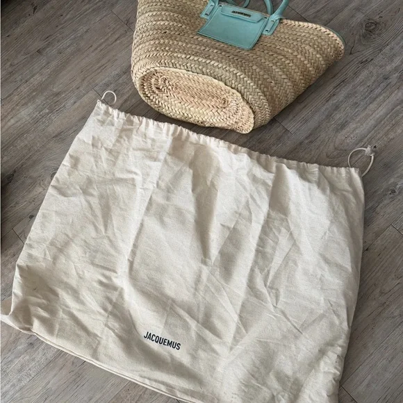 Jacquemus le Petit Panier Soleil Straw and suede Tote